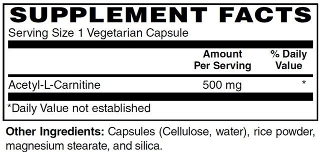 Supplement facts forALCAR 90s