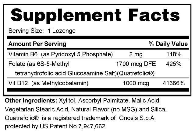 Supplement facts forMethyl Support